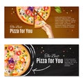 Realistic Pizza Horizontal Banners