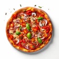 Realistic Pizza Pepperoni: Lifelike Renderings In 8k Resolution Royalty Free Stock Photo