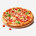 Realistic Pizza Pepperoni On White Background Royalty Free Stock Photo