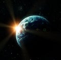 Realistic planet earth in space Royalty Free Stock Photo