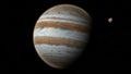 Realistic Jupiter with Europa from deep space Royalty Free Stock Photo
