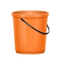 Realistic plastic bucket with black handle. Bucketful for cleaning, washing food, water and drink Royalty Free Stock Photo