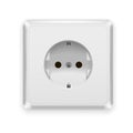 Realistic Plastic Power Socket Europe Type Electric. Vector