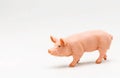 Realistic plastic toy pig isolated on white background Royalty Free Stock Photo