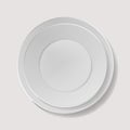 Realistic Plate Vector. Closeup Porcelain Mock Up Tableware . Clean Ceramic Kitchen Dish Top View. Cooking