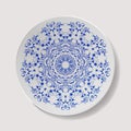 Realistic Plate Vector. Closeup Porcelain Tableware Isolated. Ceramic Kitchen Dish Top View. Cooking Template For Food