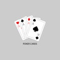 Realistic poker cards icon. Vector illustration eps 10