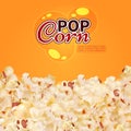 Realistic popcorn vector background. Cinema, fast food banner template Royalty Free Stock Photo