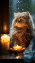 Realistic portrait of beautiful Persian cat