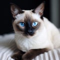 Realistic portrait of beautiful siamese cat Royalty Free Stock Photo