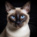 Realistic portrait of beautiful siamese cat Royalty Free Stock Photo