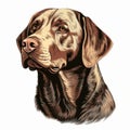 Realistic Portrait Of A Brown Labrador Retriever Dog