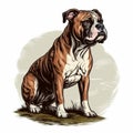 Boxer Dog Breed Vector Illustration In Historical Painting Style Royalty Free Stock Photo