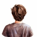 Realistic Portrait Illustration Of Boy With Brown Hair