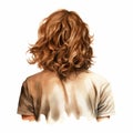 Realistic Portrait Illustration Of A Girl With Golden Brown Hair