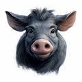 Realistic Portrait Of A Pig: Lively Expression In Pixar Style