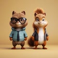 Realistic Portraitures Of Animated Squirrel Characters With Glasses