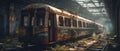 Realistic Post Apocalypse Landscape - subway train at station