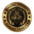 Realistic Premium Quality Badge, Genuine Product Label, Top Quality Stamp, Satisfaction Guaranteed, Best Quality Seal Vector Royalty Free Stock Photo