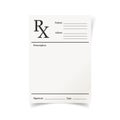 Realistic prescription icon in flat style. Rx document vector illustration on white isolated background. Paper business concept