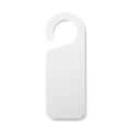 Realistic private door tag. Plastic paper door handle lock hangers. Empty blank mock up. Do Not Disturb Royalty Free Stock Photo