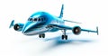 Realistic private jet on a white background. Business travel concept - AI generated image Royalty Free Stock Photo
