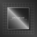 Realistic processor microcircuit, cpu on the motherboard. Modern trendy minimalist template design with text. Technological,