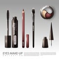 Realistic Professional Cosmetic Tools Set