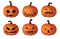 Realistic pumpkin set in white background illustration