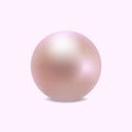 Realistic puprle pearl  for luxury accessories. Decoration pearl logo, icon for cosmetic, jewelry, jewelry shop. vector Royalty Free Stock Photo