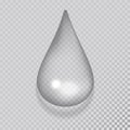 Realistic water drop liquid transparent raindrop splash vector illustration Royalty Free Stock Photo