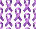 Realistic purple Awareness Ribbon seamless pattern to World Lupus Day. 3d violet tape