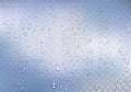 Realistic rain drops on the transparent background.
