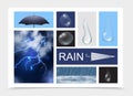 Realistic Rain Elements Composition