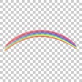 Realistic rainbow icon isolated on transparent background.