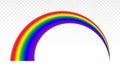 Realistic rainbow icon isolated on a transparent background - stock vector