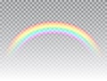 Realistic rainbow isolated on transparent background. Rainbow icon. Symbol of love. Colorful light and bright design