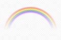 Realistic rainbow. Vector magic spectrum color after rain on transparent background Royalty Free Stock Photo