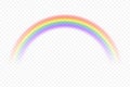 Realistic rainbow. Vector magic spectrum color after rain on transparent background Royalty Free Stock Photo