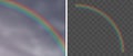 Rainbows Over Overcast Sky and Isolated Over Checkered Background