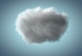 Realistic rainy cloud floating over blue background Royalty Free Stock Photo