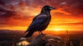 Realistic Raven In Forest: Whistlerian Cryptidcore Art By Martin Rak