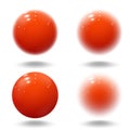 Realistic red ball. Pink blurred glossy spheres Royalty Free Stock Photo