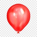 Realistic red balloon, isolated on transparent background. Royalty Free Stock Photo