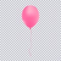 Realistic red balloon isolated on transparent background. Vector illustration Royalty Free Stock Photo