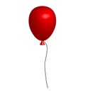 Realistic red balloon on white background. 3d red balloon.