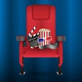 Realistic red cinema movie theater seat Royalty Free Stock Photo