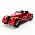 Realistic Red Classic Sports Car - Detailed Wrought Iron Miniature
