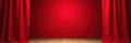 Realistic red curtain frame template, vector graphic , ai, clean Royalty Free Stock Photo