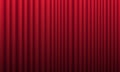 Realistic red curtain on stage. Red closed velvet curtain for circus, theatre, scene and club. Background with light of projector Royalty Free Stock Photo